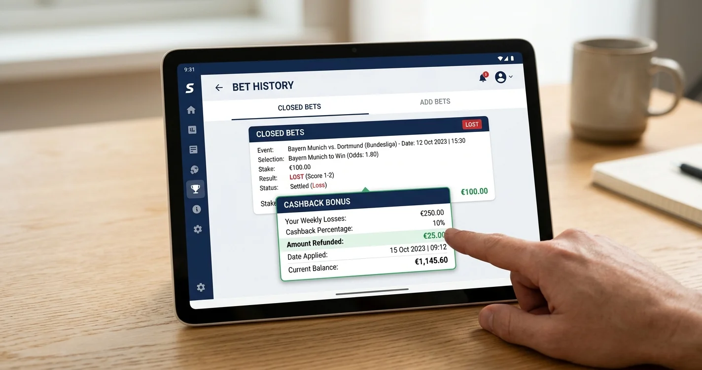 Cashback-Bonus bei Sportwetten: Nettoverlust-Erstattung und virtuelle Sportwetten im Überblick