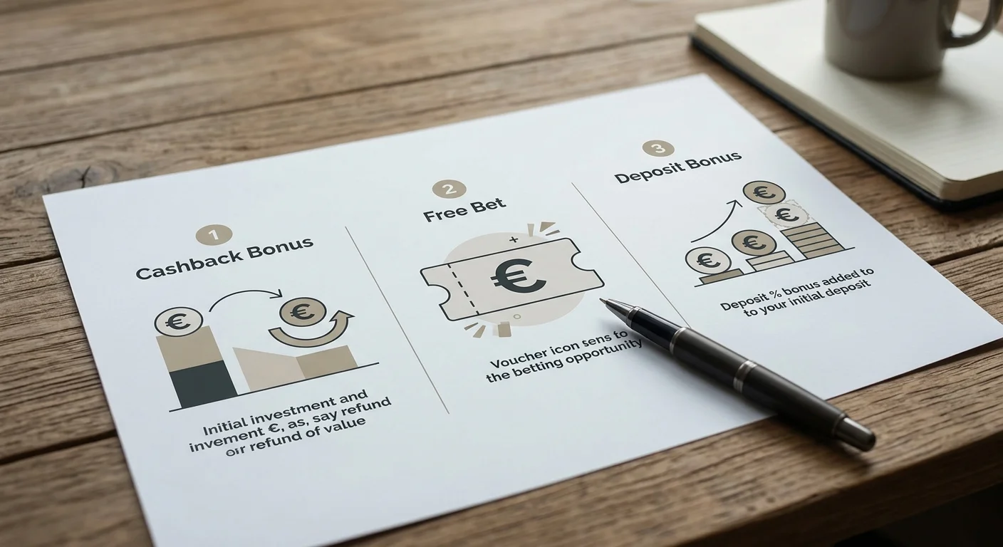 Cashback-Bonus im Vergleich zu Einzahlungsbonus und Freiwette: Vor- und Nachteile je nach Wettstil