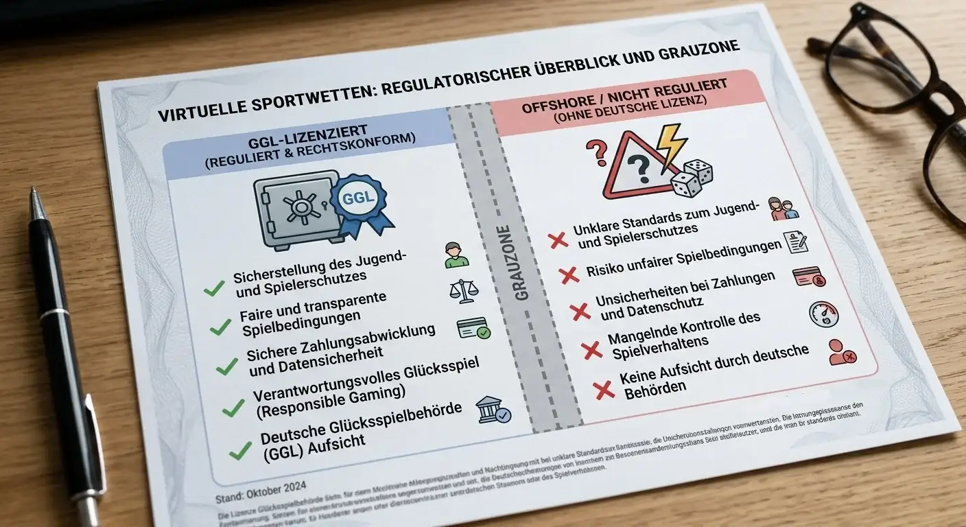 GGL-Lizenz und virtuelle Sportwetten — warum Virtual Sports nicht unter die GGL-Sportwettenlizenz fallen und in einer rechtlichen Grauzone operieren