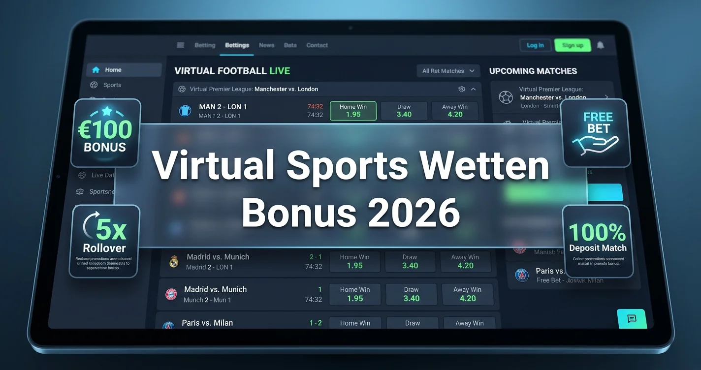 Virtual Sports Wetten Bonus Überblick — Bonusarten, Rollover und Rechtslage für virtuelle Sportwetten in Deutschland