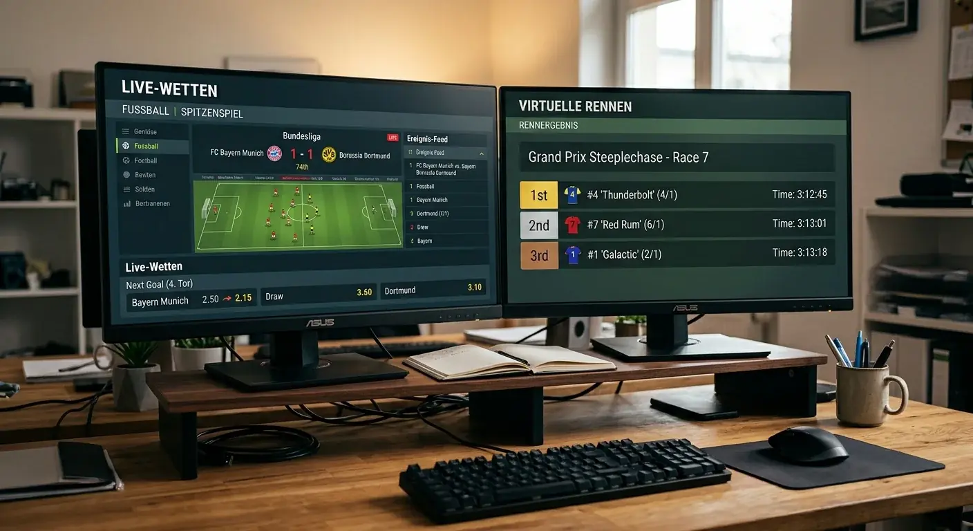 Erklärung der Unterschiede zwischen Live-Wetten auf echte Sportereignisse und virtuellen Sportwetten