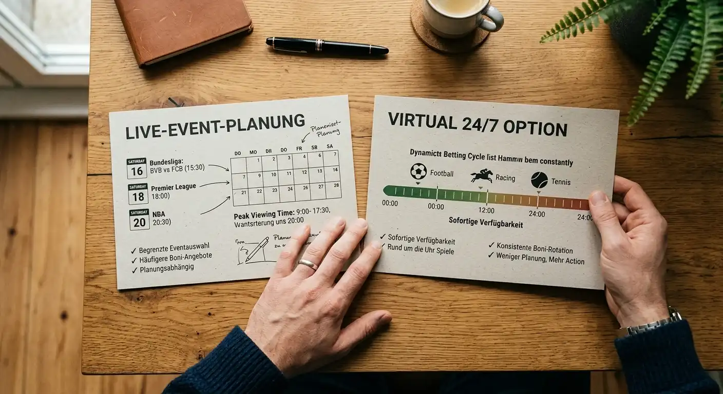 Praktische Perspektive für Bonusjäger – Live-Wetten versus virtuelle Sportwetten beim Bonus-Clearing