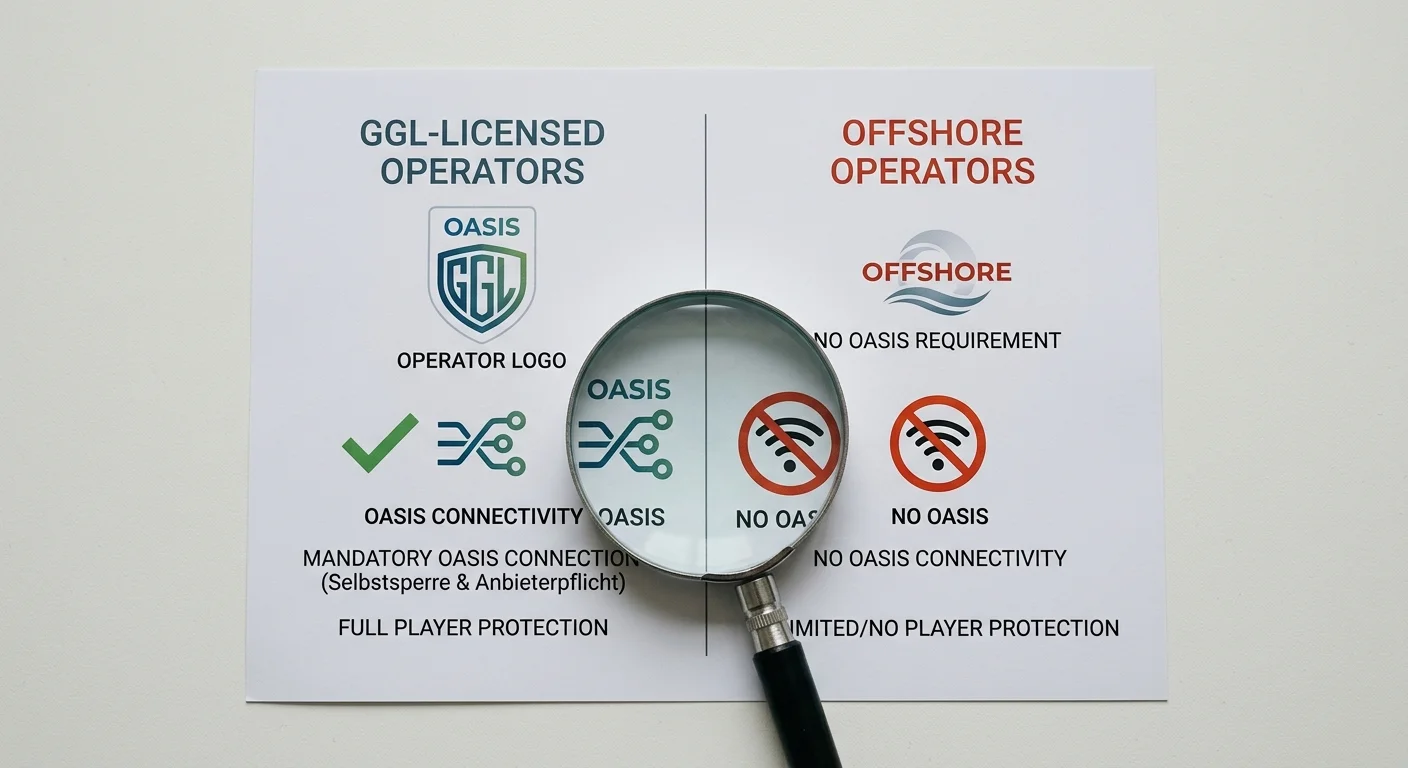 OASIS-Prüfpflicht: Nur GGL-lizenzierte Anbieter müssen OASIS abfragen, offshore Anbieter für virtuelle Sportwetten nicht