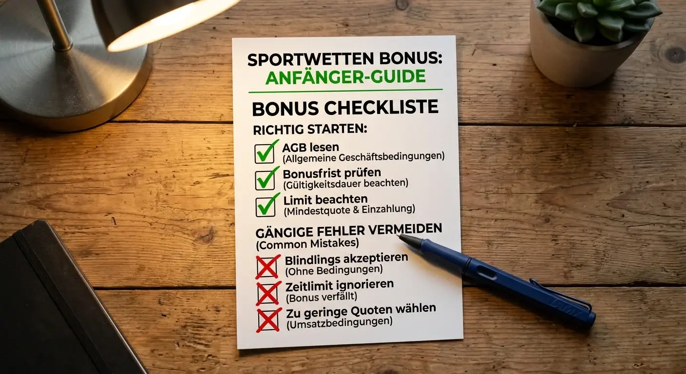 Häufige Anfängerfehler beim Sportwetten Bonus – Checkliste zur Vermeidung typischer Fehler