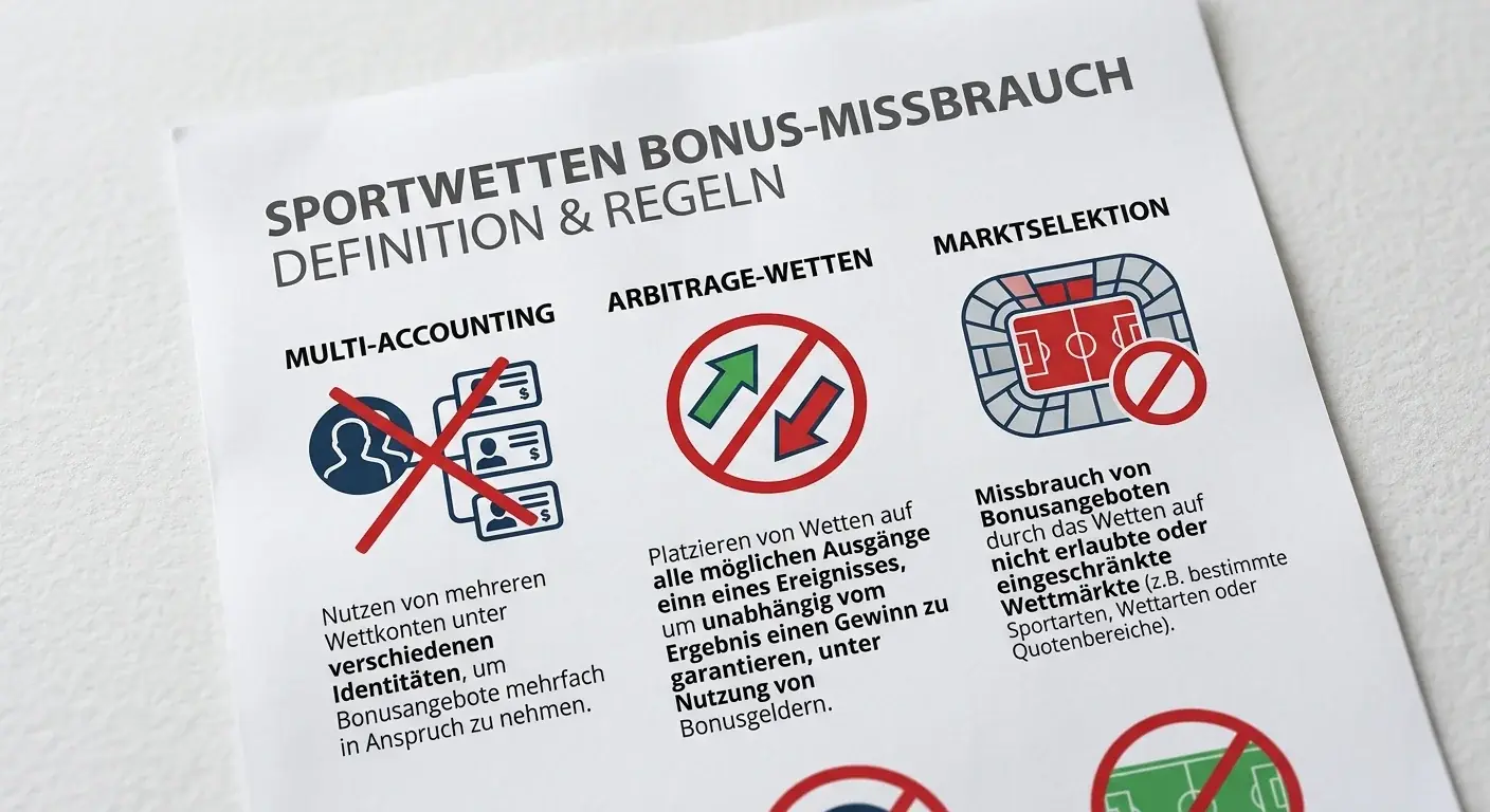 Definition von Bonus-Missbrauch bei Sportwetten und Kategorien verbotener Verhaltensweisen