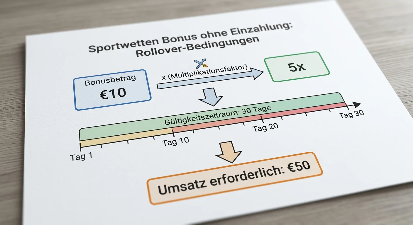 Rollover-Bedingungen bei No-Deposit-Sportwettenboni — Umsatzanforderungen, Mindestquoten und Fristen erklärt