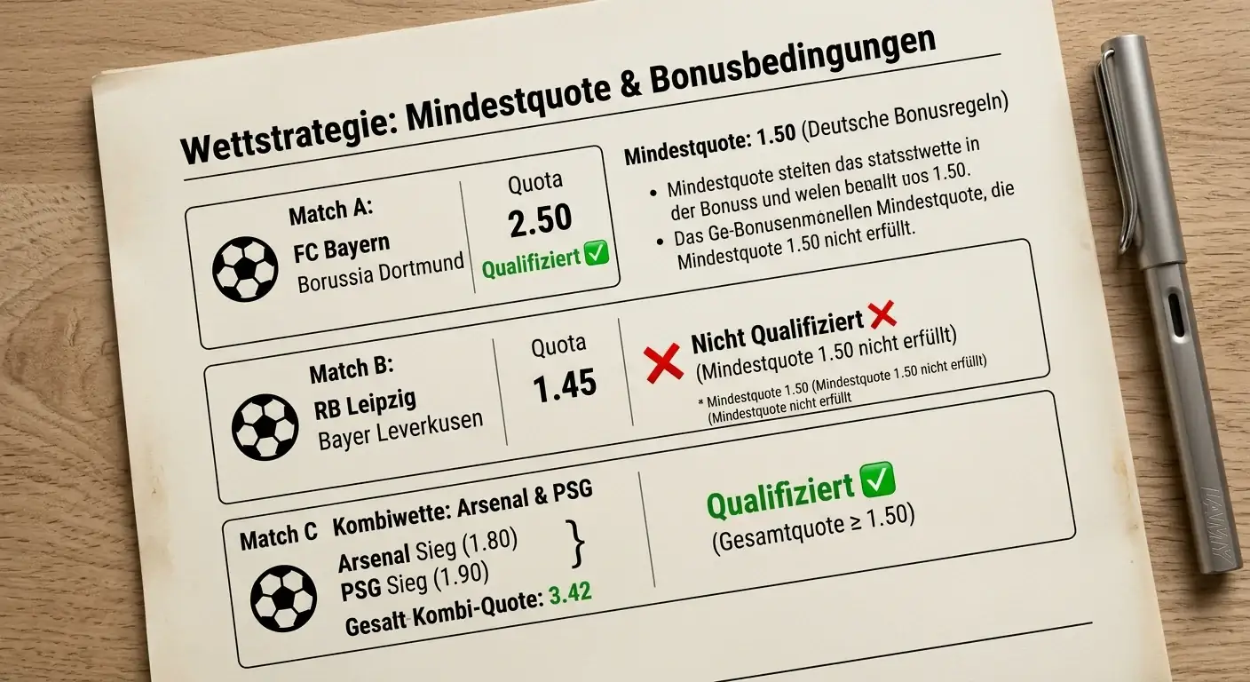 Mindestquoten bei Sportwetten Bonus meistern welche Wetten für Umsatz zählen