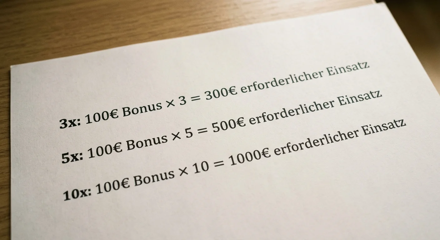 Rollover-Faktor Berechnung 3x 5x 10x Sportwetten Bonus Gesamteinsatz Beispiele