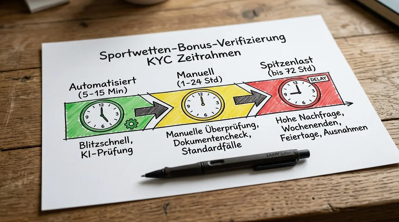 Zeitrahmen der KYC-Prüfung bei Sportwetten Anbietern - von automatisierten Systemen bis zur manuellen Dokumentenprüfung