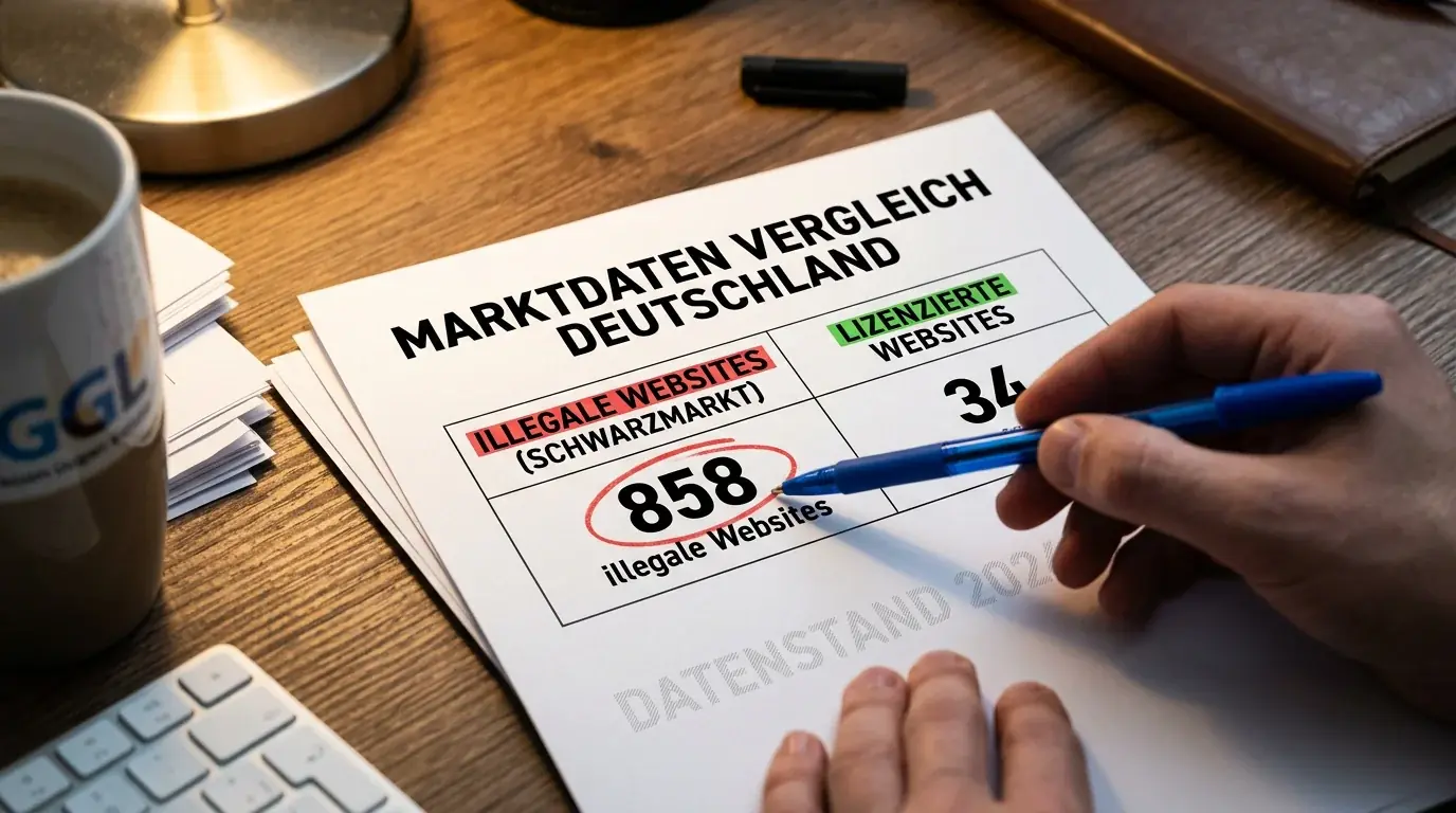 GGL-Daten 2024 zu illegalen Sportwetten-Websites und Schwarzmarktanteil in Deutschland