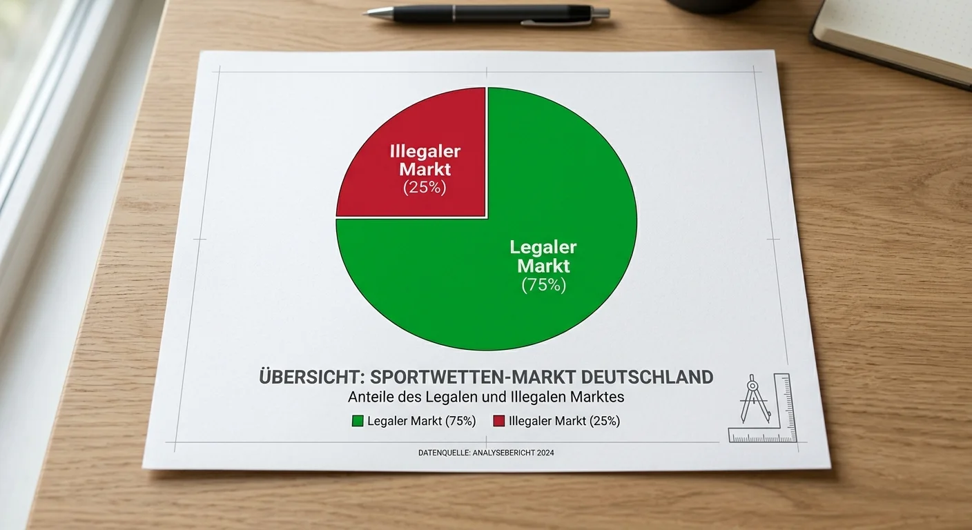 Definition des Sportwetten Schwarzmarkts in Deutschland mit Anteil illegaler Anbieter