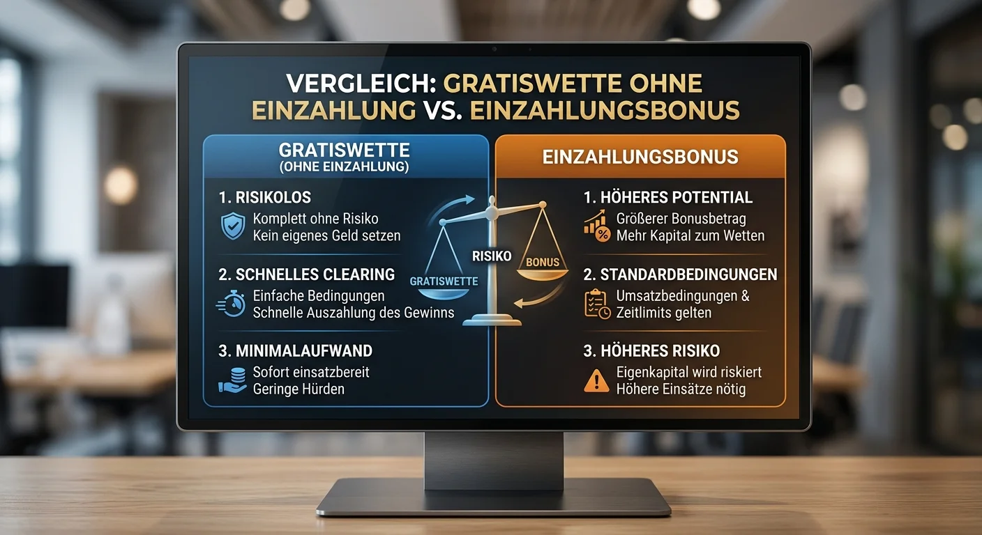 Gratiswette versus Einzahlungsbonus Vergleich welcher Bonus lohnt bei virtuellen Sportwetten
