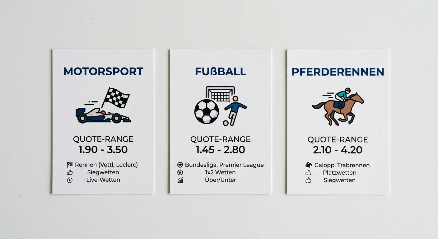 Virtual Sports Motorrennen im Vergleich zu Fußball und Pferderennen bei virtuellen Sportwetten