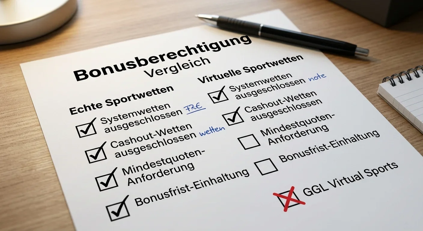 Bonusberechtigung im Vergleich bei virtual sports und echten Sportwetten — Umsatzregeln und Ausschlüsse