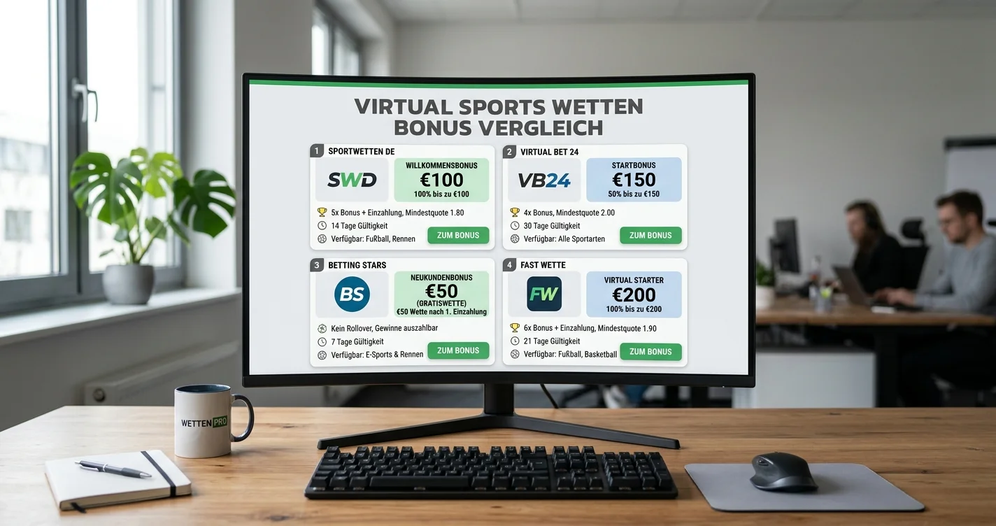 Virtual Sports Wetten Bonus Vergleich 2026: Beste Angebote
