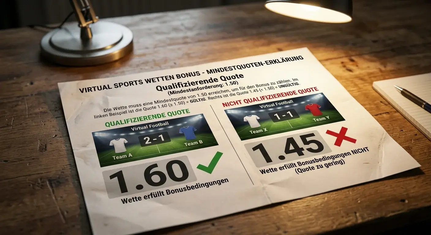 Mindestquoten bei Virtual Sports Bonus 1.50 bis 2.00 erklärt welche Wetten für Umsatz zählen