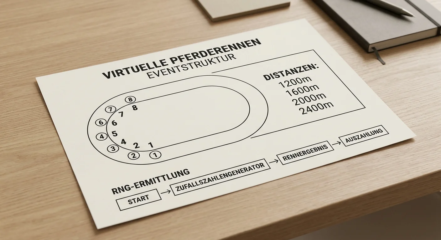 Eventstruktur virtueller Pferderennen — Feldgröße, Distanzen und RNG-basierte Ergebnisermittlung erklärt