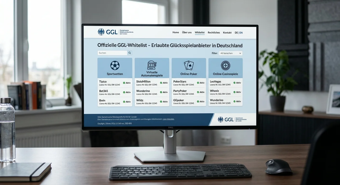 GGL Whitelist Kategorien für Sportwetten und virtuelle Automatenspiele in Deutschland 2026