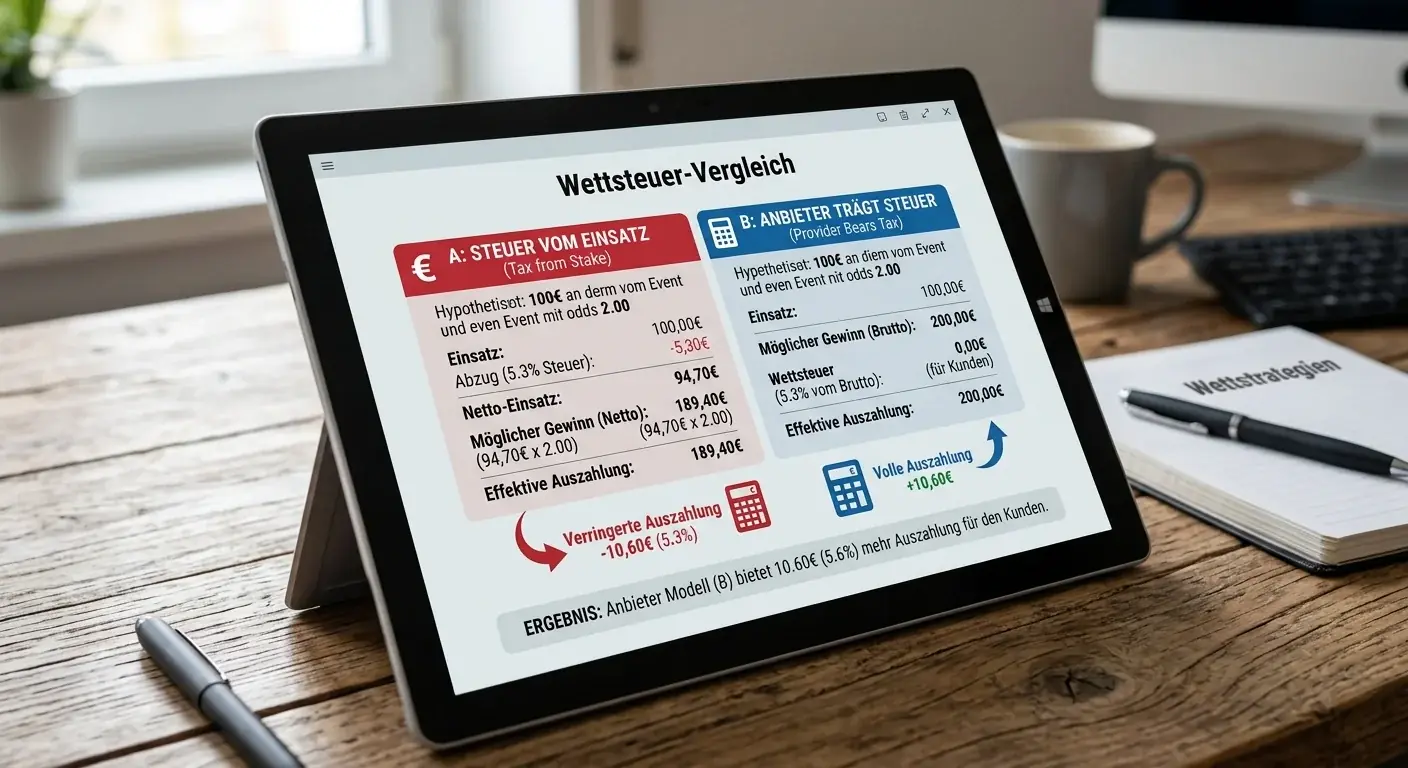 Wettsteuer Deutschland Sportwetten Anbietermodelle — Abzug vom Einsatz versus Abzug vom Gewinn im Vergleich
