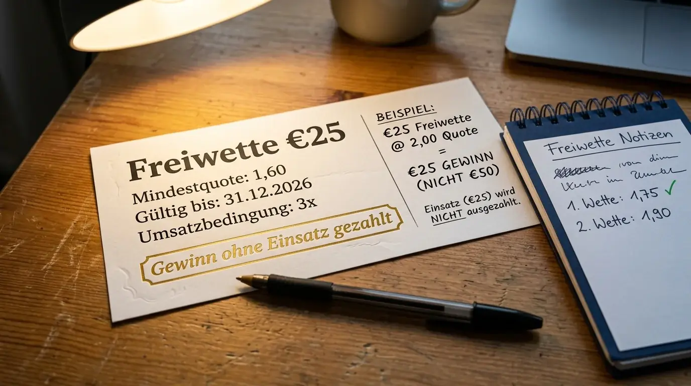 Freiwette Sportwetten Struktur erklärt — Freibet Auszahlung Umsatzbedingungen und typische Beträge
