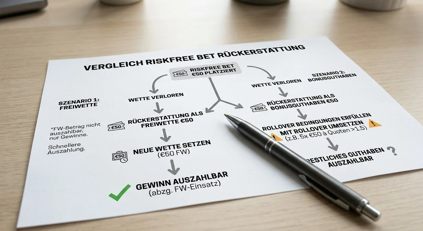 Risikolose Wette Sportwetten — was bei Verlust wirklich passiert Erstattung als Freiwette oder Bonusguthaben